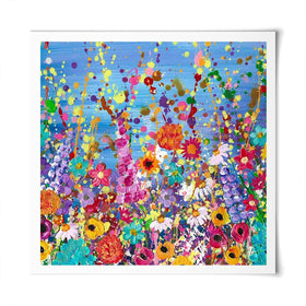 Floral Eruption Square Art Print Floral Eruption Square Art Print wall art product Emma LC Art