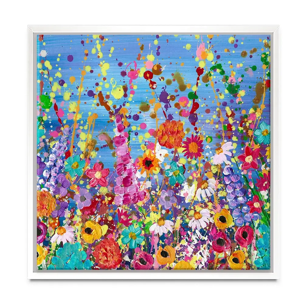 Floral Eruption Square Canvas Print Floral Eruption Square Canvas Print wall art product Emma LC Art