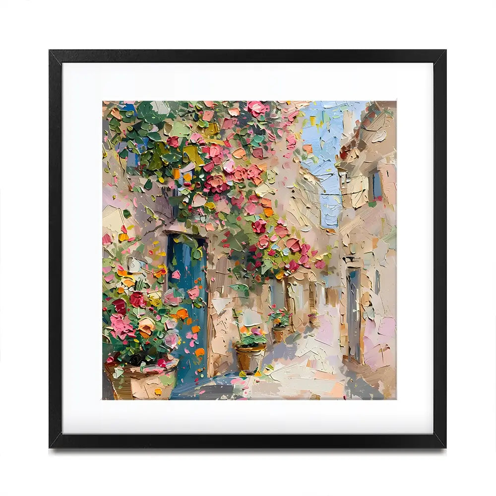 Floral Filled Streets Square Framed Art Print Floral Filled Streets Square Framed Art Print wall art product Elena Avanesova