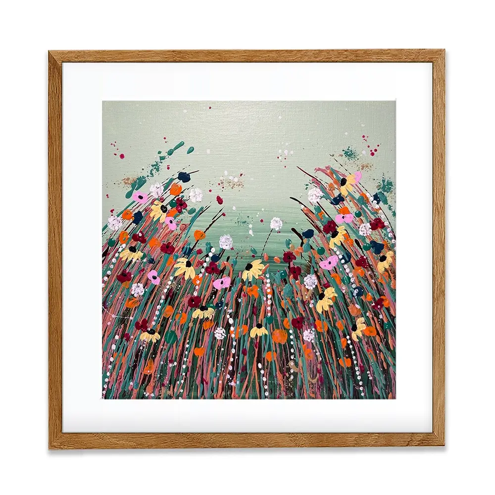 Floral Fresh Square Framed Art Print Floral Fresh Square Framed Art Print wall art product Emma LC Art