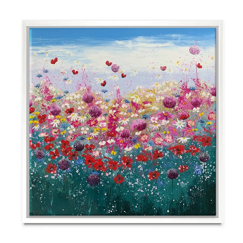 Floral Galore Square Canvas Print Floral Galore Square Canvas Print wall art product Laure Bury
