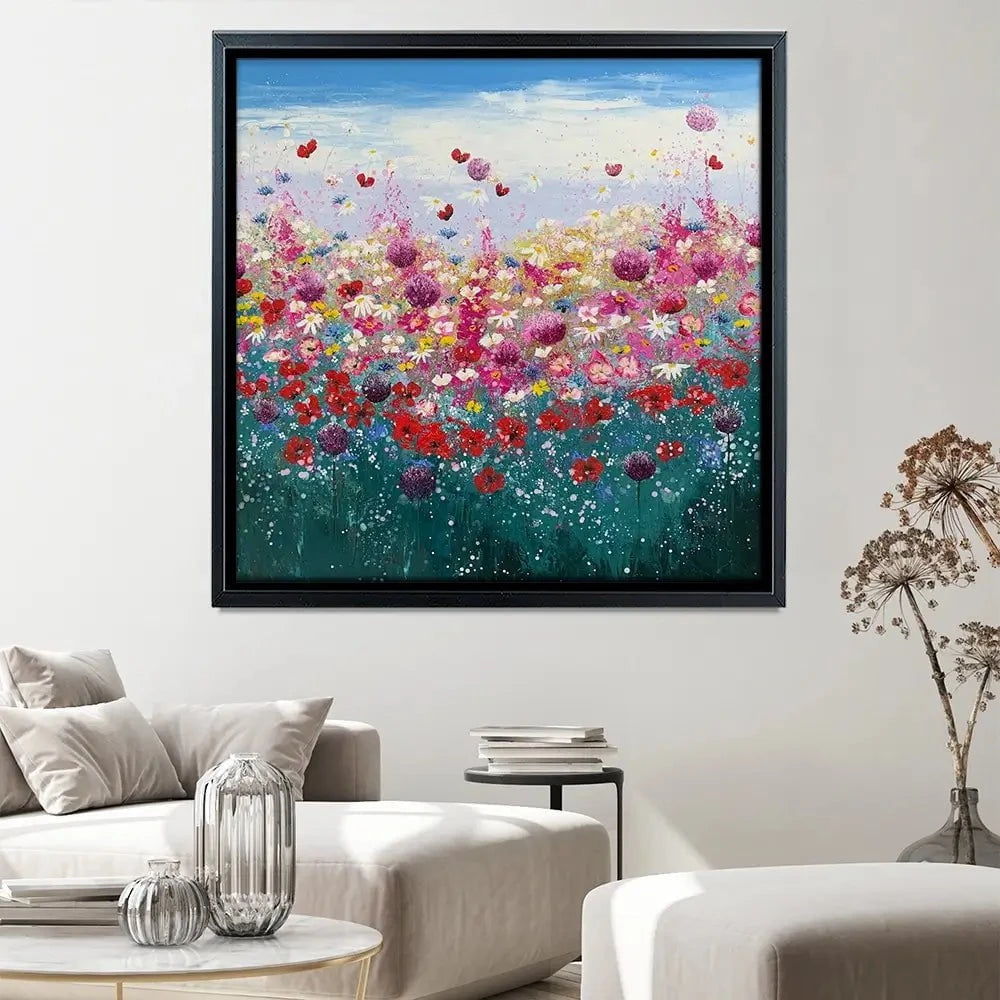 Floral Galore Square Canvas Print Floral Galore Square Canvas Print wall art product Laure Bury