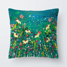 Floral Green Cushion Floral Green Cushion wall art product Emma LC Art