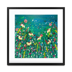 Floral Green Square Framed Art Print Floral Green Square Framed Art Print wall art product Emma LC Art