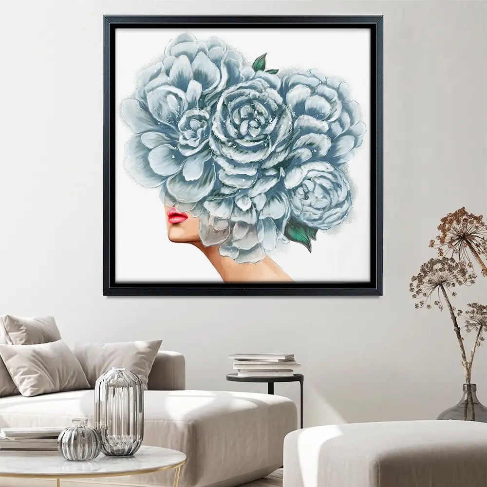 Floral Head Square Canvas Print Floral Head Square Canvas Print wall art product O.Tyshchenko / Shutterstock