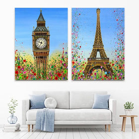 Floral Landmarks Duo Canvas Print Floral Landmarks Duo Canvas Print wall art product Jo Gough