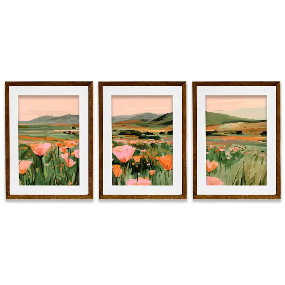 Floral Spread Framed Art Print Trio Floral Spread Framed Art Print Trio wall art product IAmHomeStudio