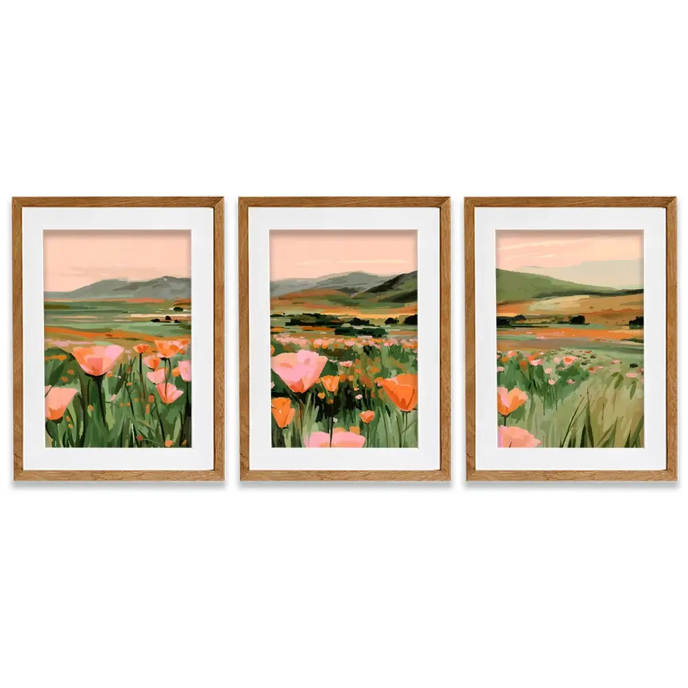 Floral Spread Framed Art Print Trio Floral Spread Framed Art Print Trio wall art product IAmHomeStudio