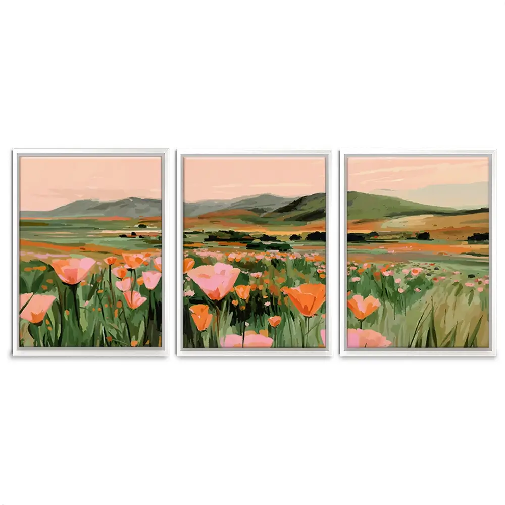 Floral Spread Trio Canvas Print Floral Spread Trio Canvas Print wall art product IAmHomeStudio