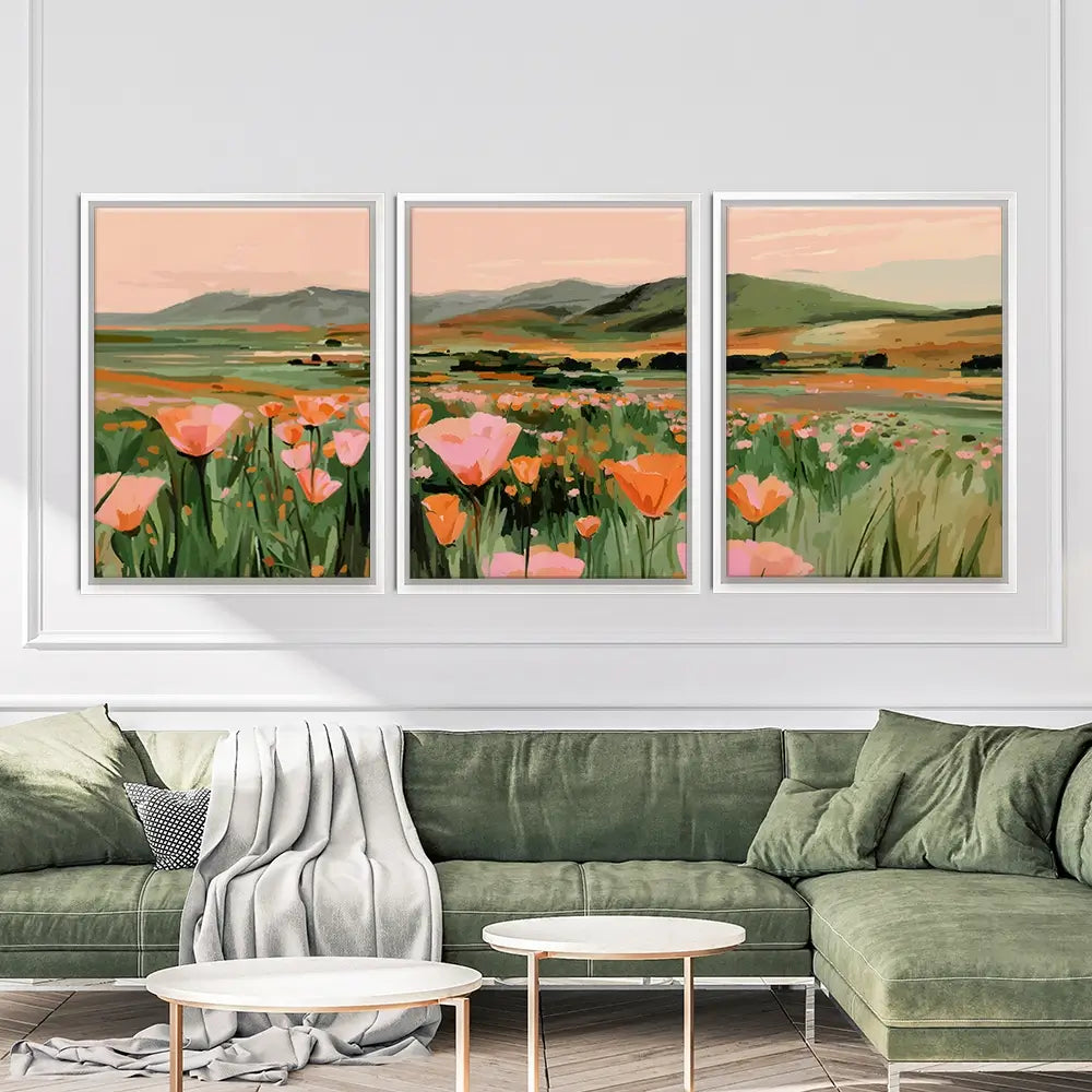 Floral Spread Trio Canvas Print Floral Spread Trio Canvas Print wall art product IAmHomeStudio