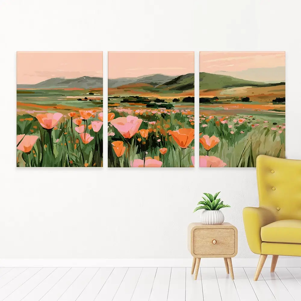 Floral Spread Trio Canvas Print Floral Spread Trio Canvas Print wall art product IAmHomeStudio