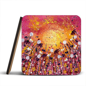 Floral Sunset Warmth Coaster Set Floral Sunset Warmth Coaster Set wall art product Emma LC Art