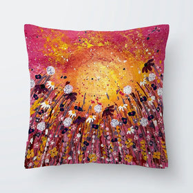 Floral Sunset Warmth Cushion Floral Sunset Warmth Cushion wall art product Emma LC Art