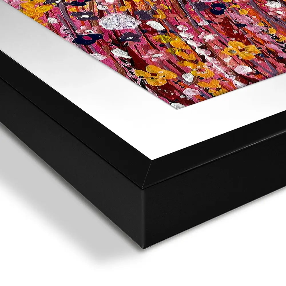 Floral Sunset Warmth Square Framed Art Print Floral Sunset Warmth Square Framed Art Print wall art product Emma LC Art