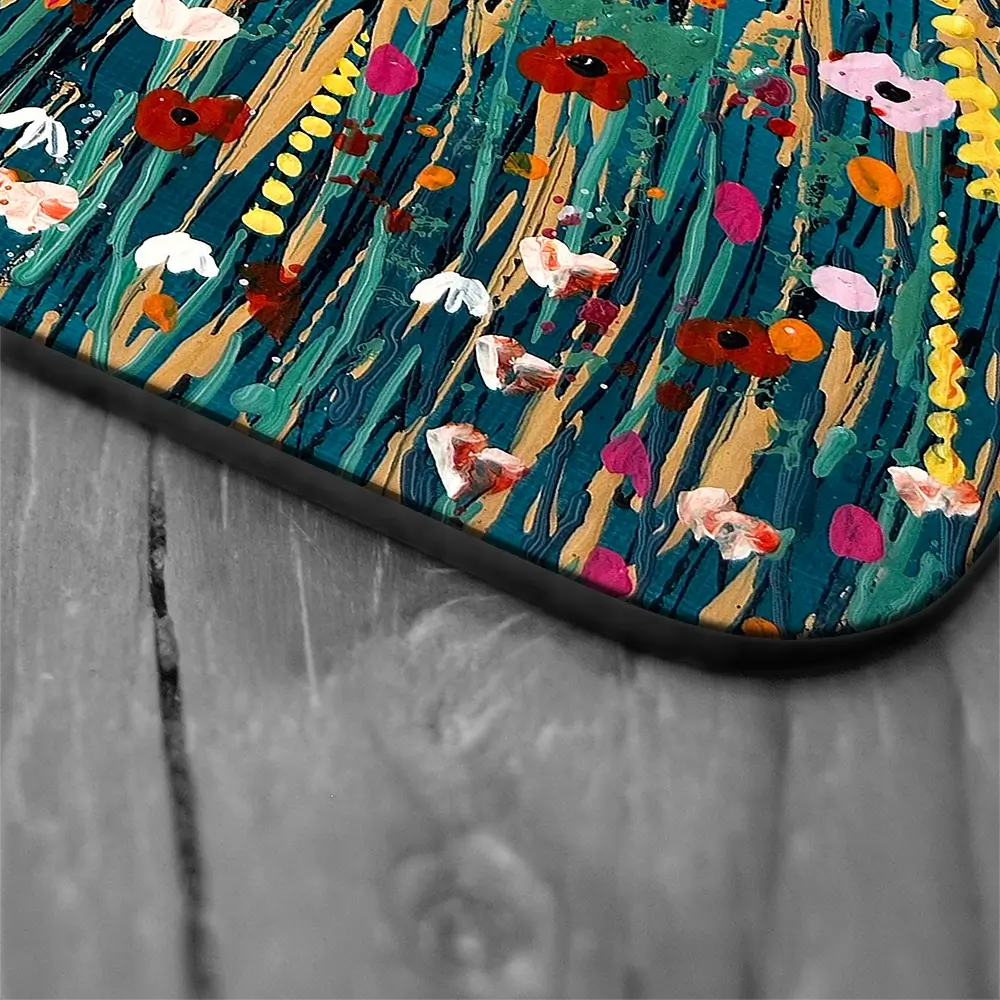 Floral Teal Coaster Set Floral Teal Coaster Set wall art product Emma LC Art