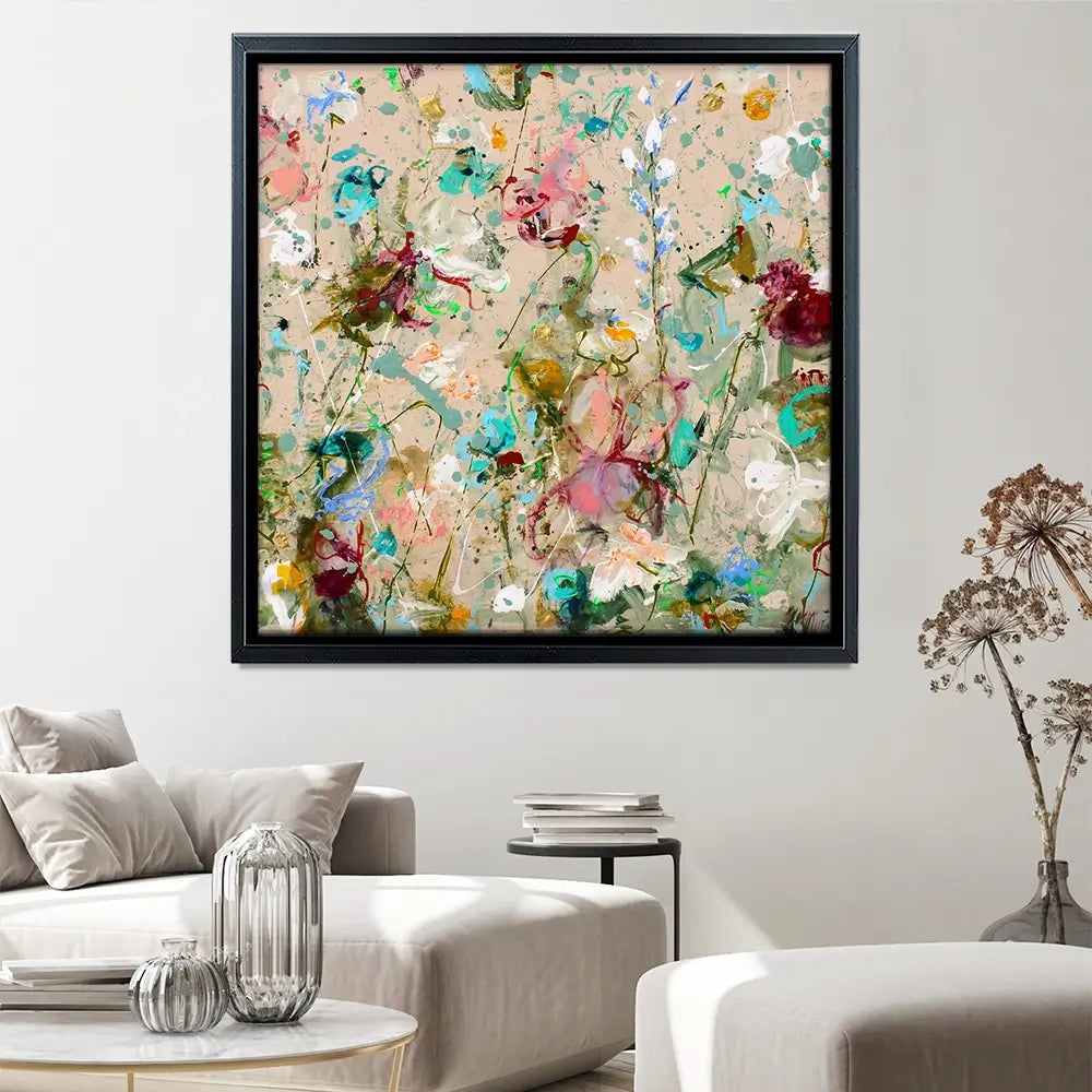 Flower Feeling Square Canvas Print Flower Feeling Square Canvas Print wall art product Art Print Shop