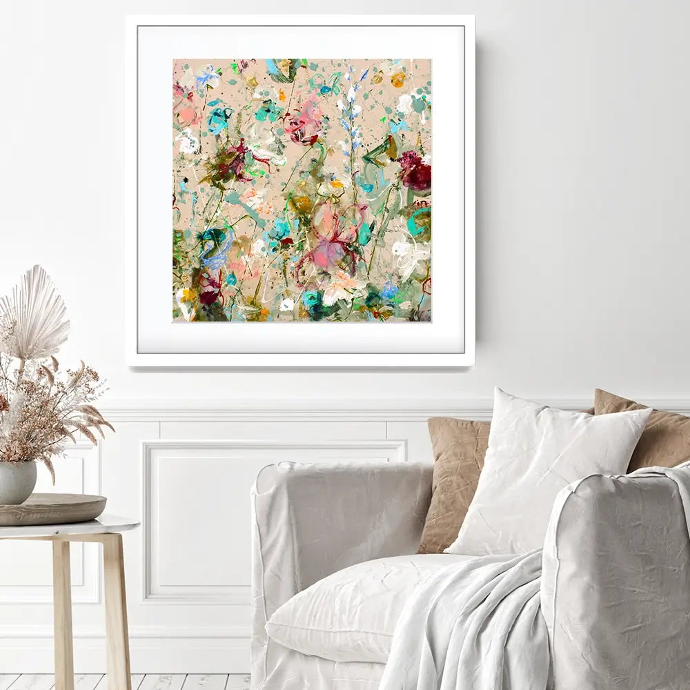 Flower Feeling Square Framed Art Print Flower Feeling Square Framed Art Print wall art product Art Print Shop