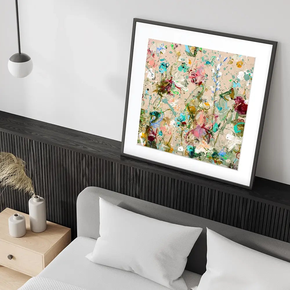 Flower Feeling Square Framed Art Print Flower Feeling Square Framed Art Print wall art product Art Print Shop
