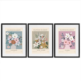 Flower Market Framed Art Print Trio Flower Market Framed Art Print Trio wall art product Lana Brow / Shutterstock