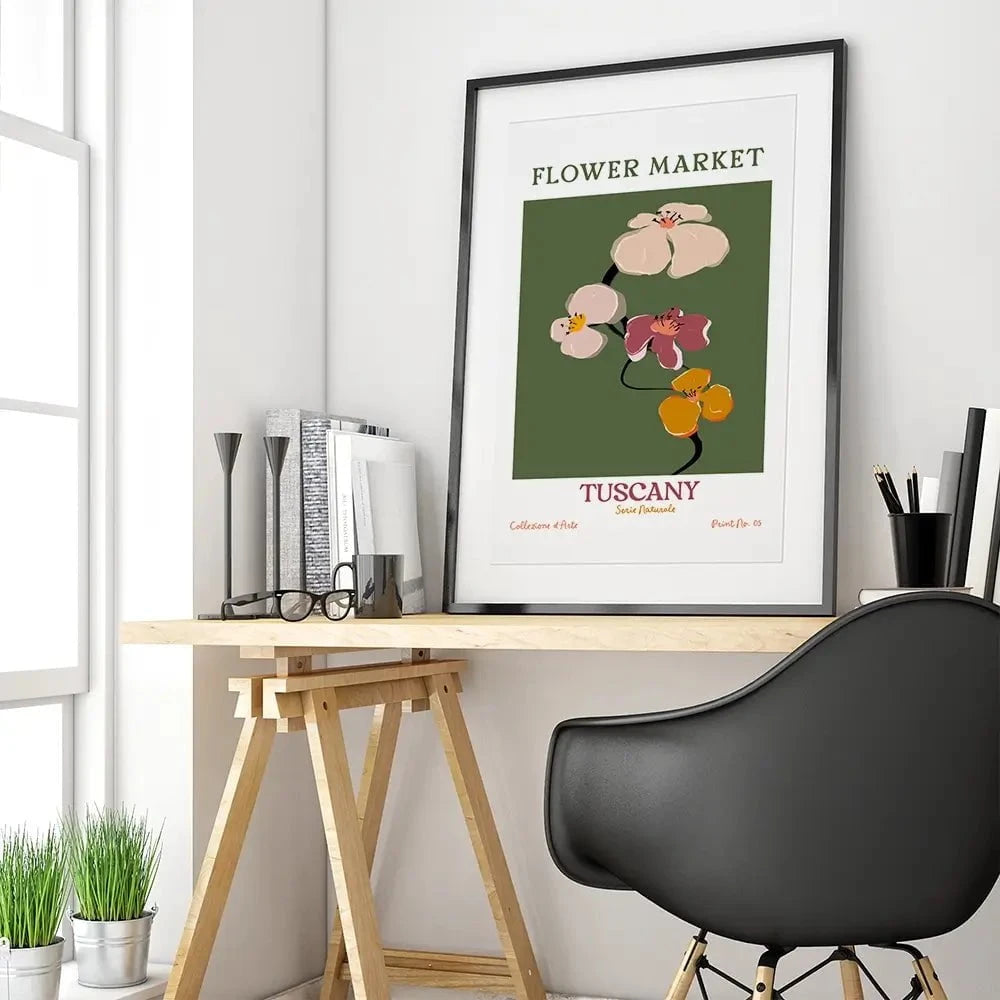 Flower Market Tuscany Framed Art Print Flower Market Tuscany Framed Art Print wall art product Treechild