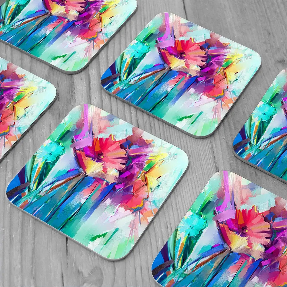 Flower Power Coaster Set Flower Power Coaster Set wall art product Art Print Shop