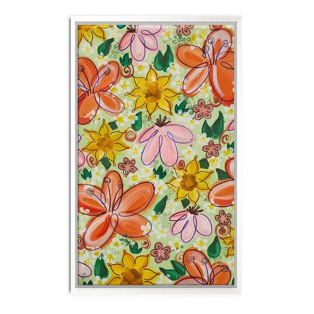 Flower Power Green Canvas Print Flower Power Green Canvas Print wall art product Elizabeth White
