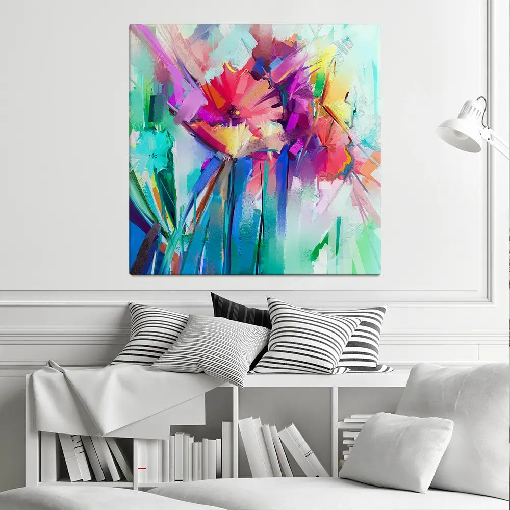 Flower Power Square Canvas Print Flower Power Square Canvas Print wall art product Art Print Shop