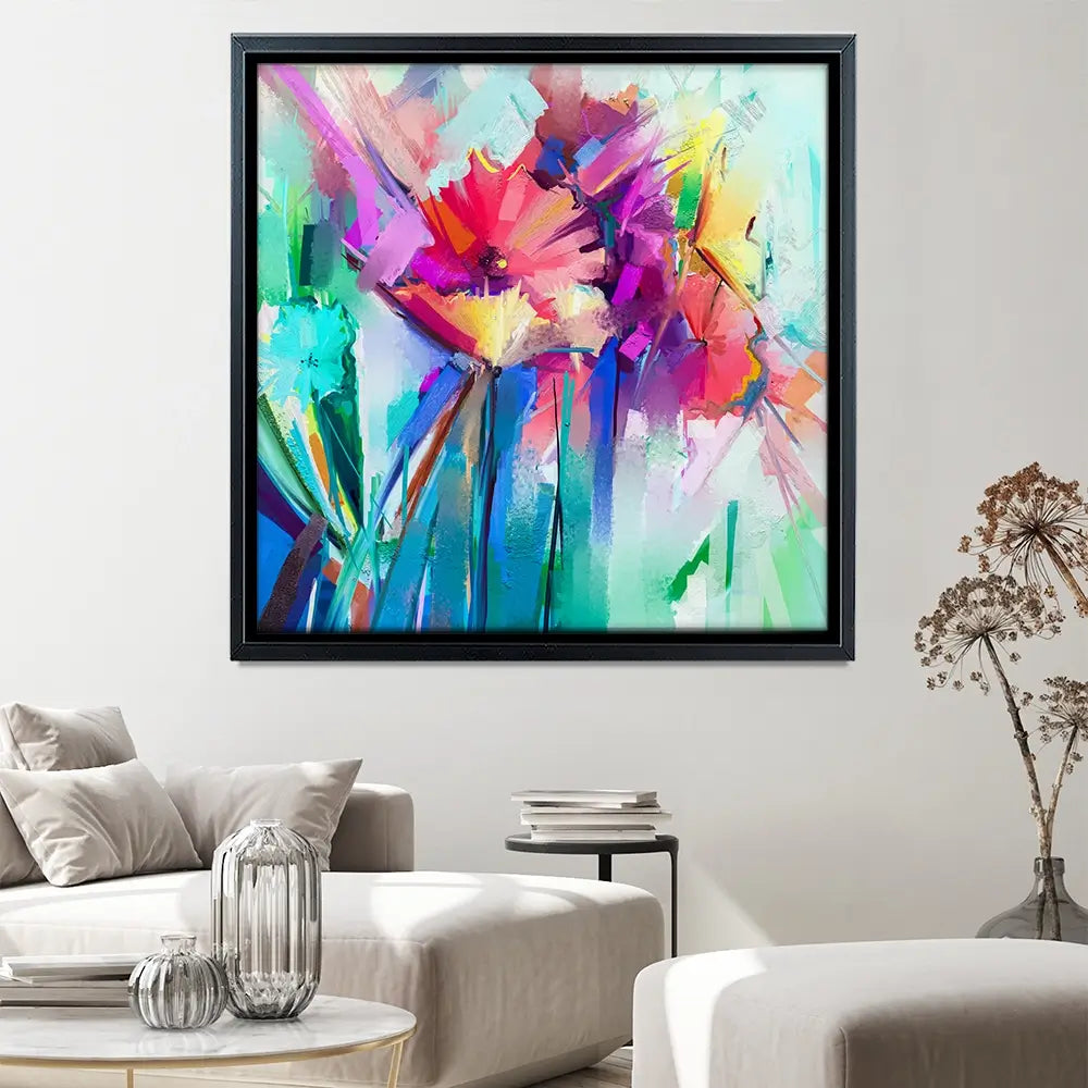 Flower Power Square Canvas Print Flower Power Square Canvas Print wall art product Art Print Shop