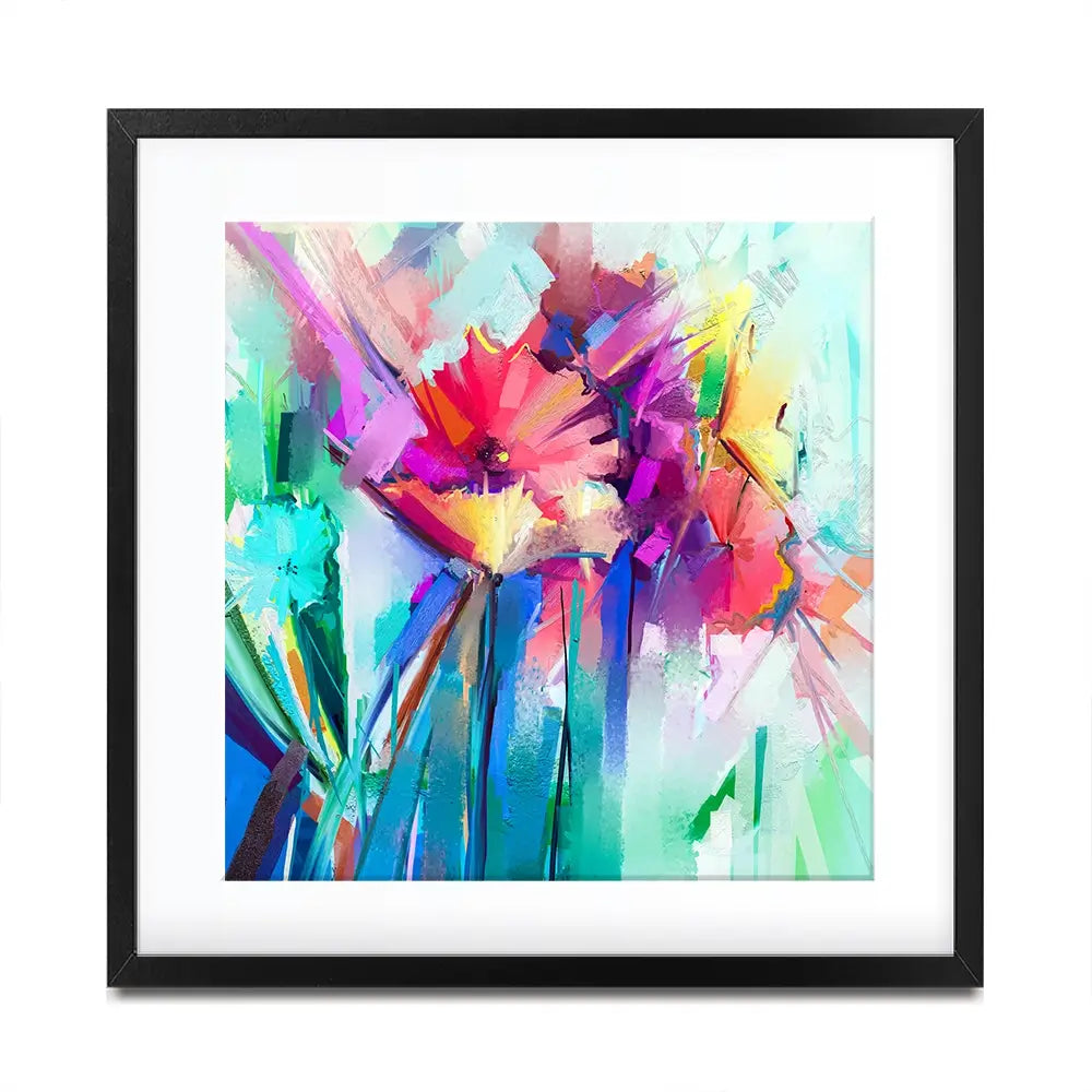 Flower Power Square Framed Art Print Flower Power Square Framed Art Print wall art product Art Print Shop