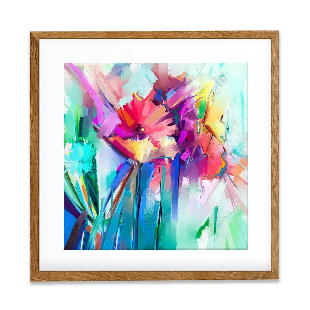 Flower Power Square Framed Art Print Flower Power Square Framed Art Print wall art product Art Print Shop
