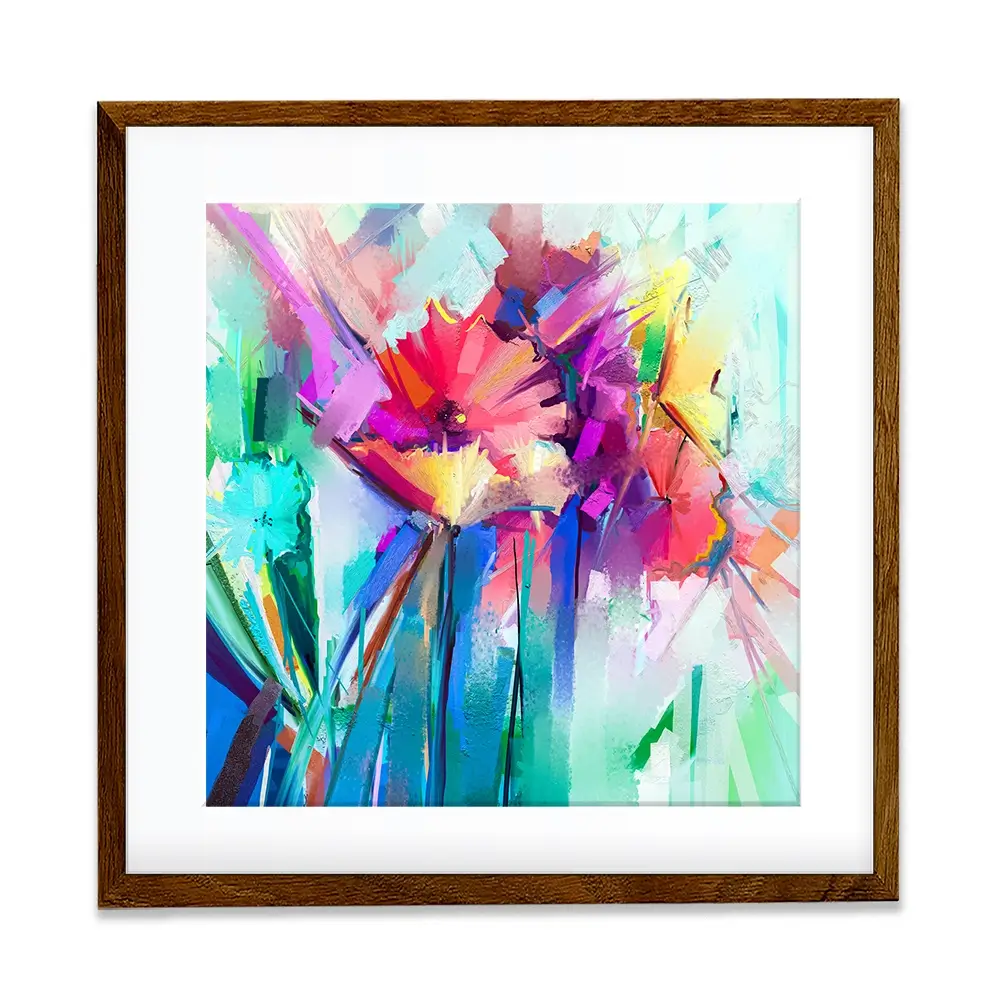 Flower Power Square Framed Art Print Flower Power Square Framed Art Print wall art product Art Print Shop