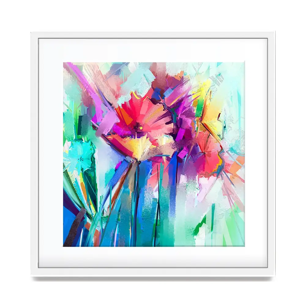Flower Power Square Framed Art Print Flower Power Square Framed Art Print wall art product Art Print Shop