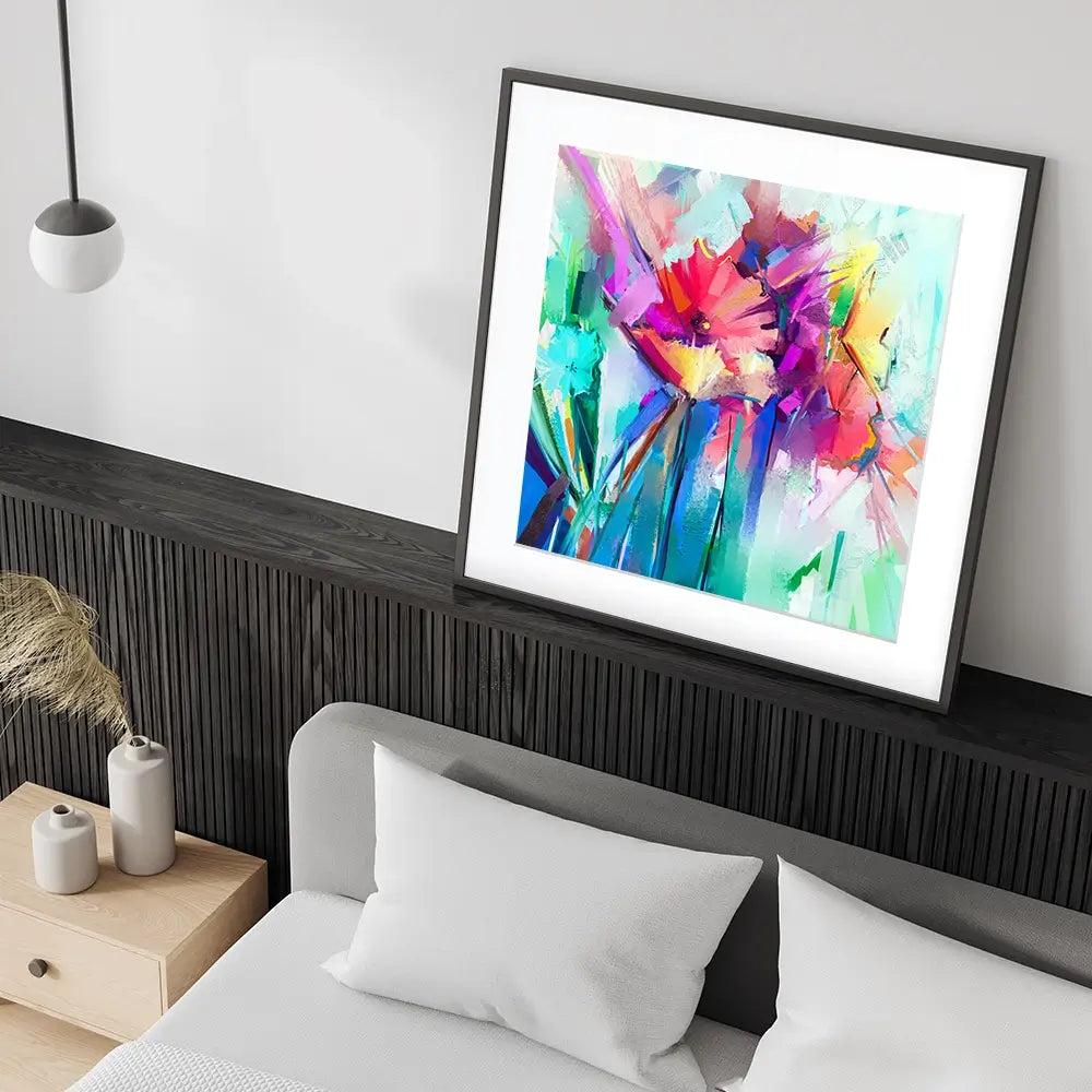 Flower Power Square Framed Art Print Flower Power Square Framed Art Print wall art product Art Print Shop