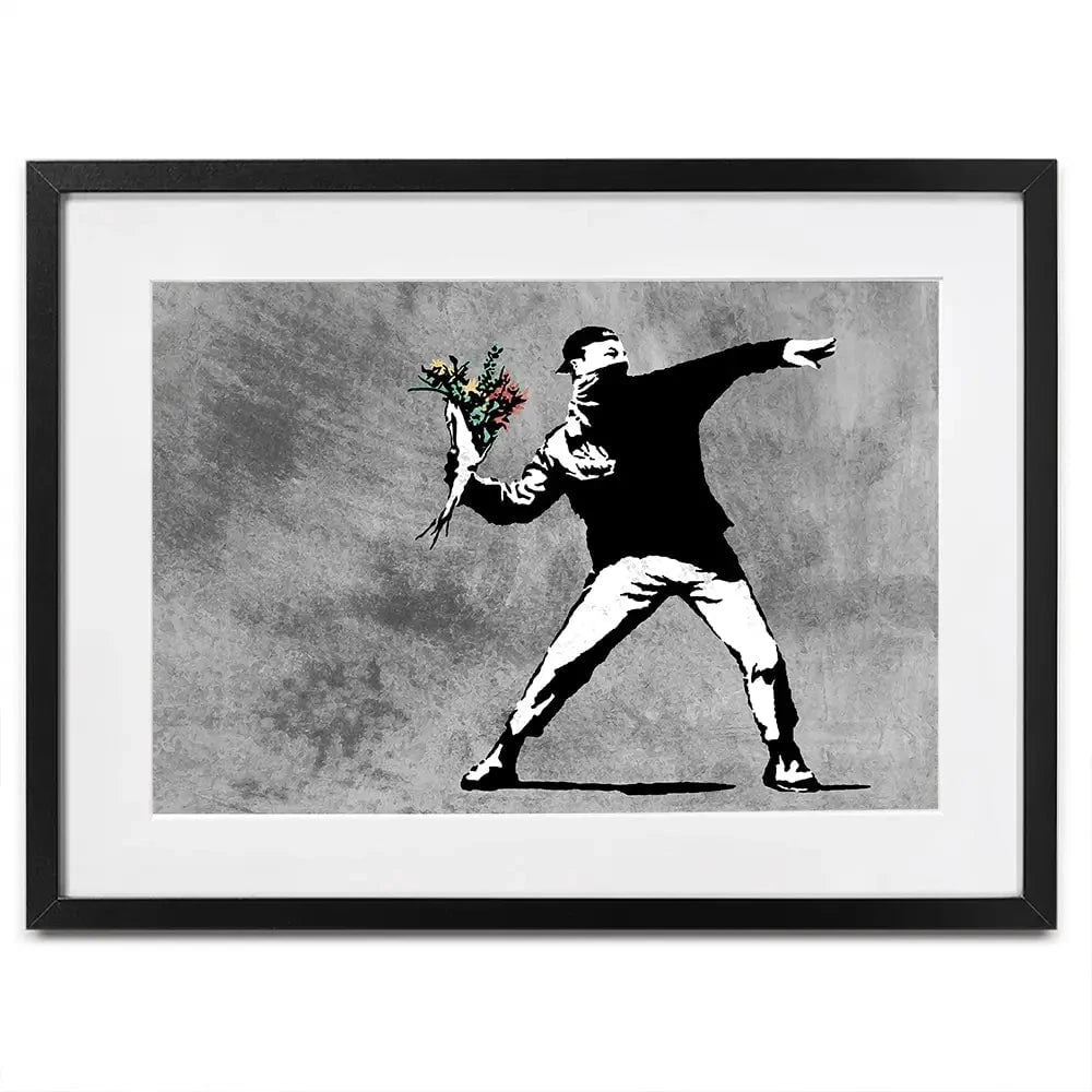 Flower Thrower Framed Art Print Flower Thrower Framed Art Print wall art product Banksy