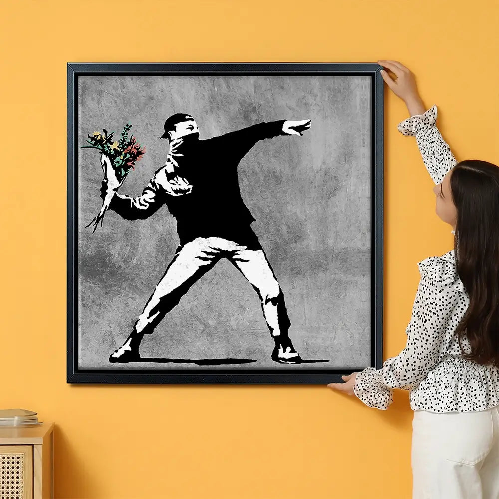 Flower Thrower Oversized Canvas Print Flower Thrower Oversized Canvas Print wall art product Art Print Shop