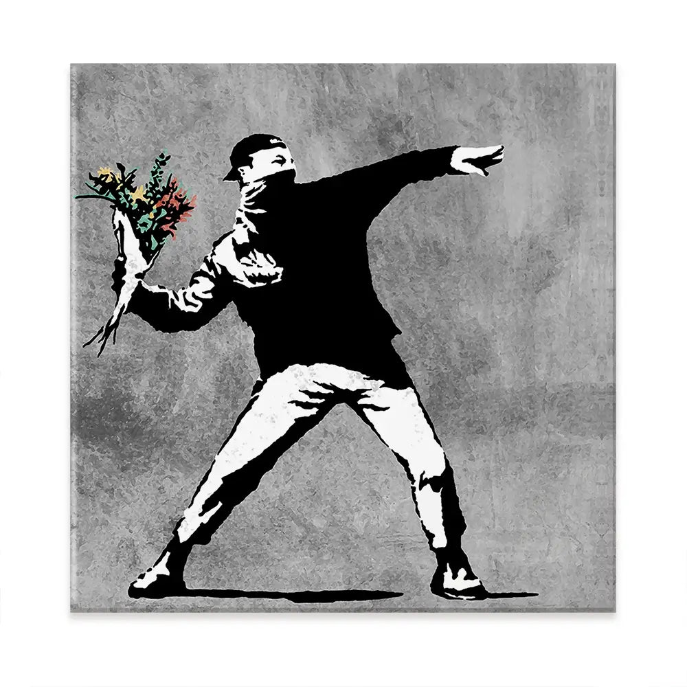 Flower Thrower Oversized Canvas Print Flower Thrower Oversized Canvas Print wall art product Art Print Shop