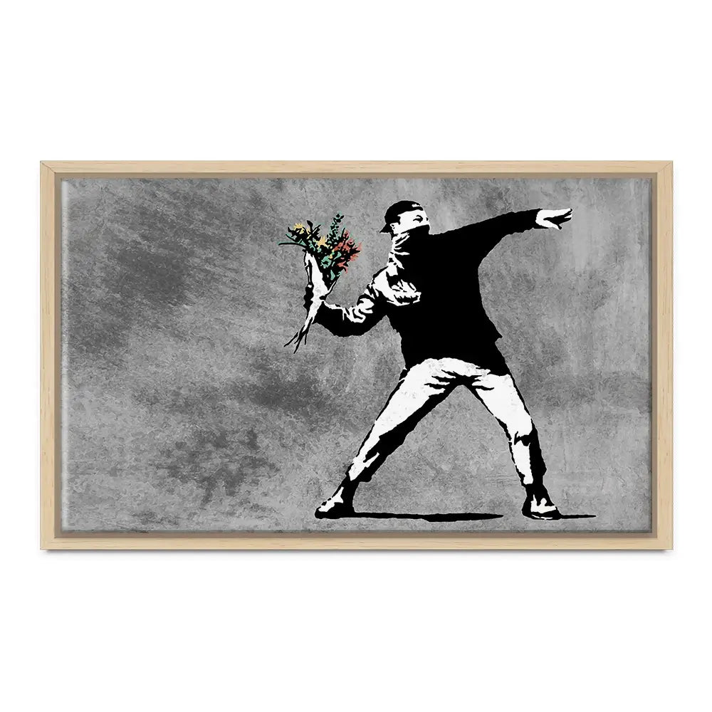 Flower Thrower Oversized Canvas Print Flower Thrower Oversized Canvas Print wall art product Banksy