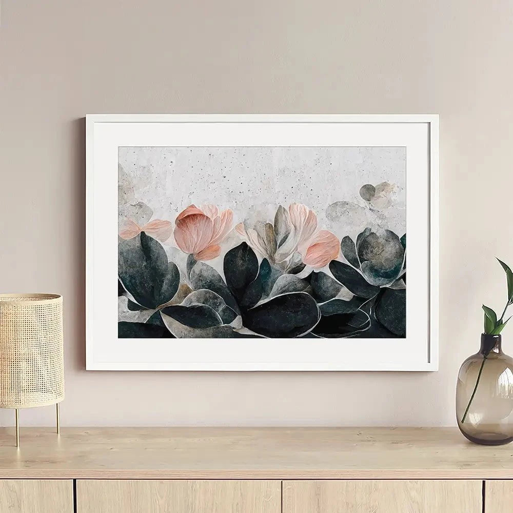 Flowers And Concrete Framed Art Print Flowers And Concrete Framed Art Print wall art product Treechild