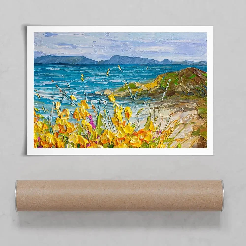 Flowers Beside The Sea Art Print Flowers Beside The Sea Art Print wall art product Olga Tkachyk