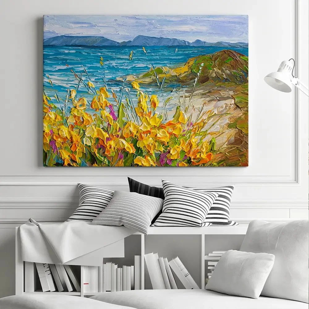 Flowers Beside The Sea Canvas Print Flowers Beside The Sea Canvas Print wall art product Olga Tkachyk