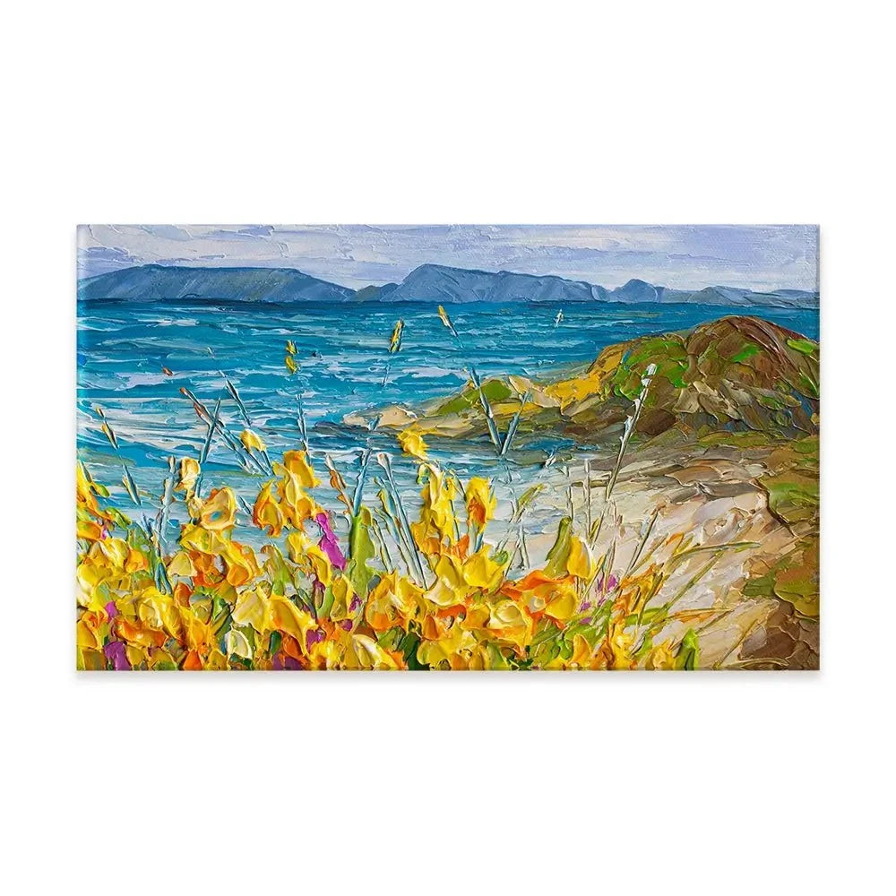 Flowers Beside The Sea Canvas Print Flowers Beside The Sea Canvas Print wall art product Olga Tkachyk