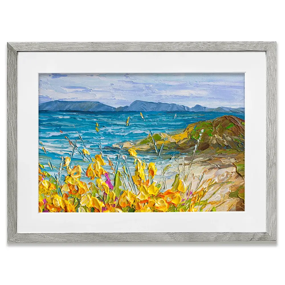 Flowers Beside The Sea Framed Art Print Flowers Beside The Sea Framed Art Print wall art product Olga Tkachyk