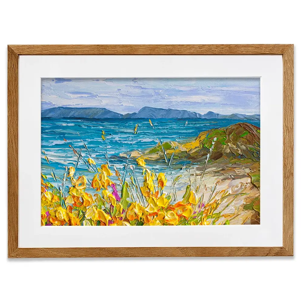 Flowers Beside The Sea Framed Art Print Flowers Beside The Sea Framed Art Print wall art product Olga Tkachyk