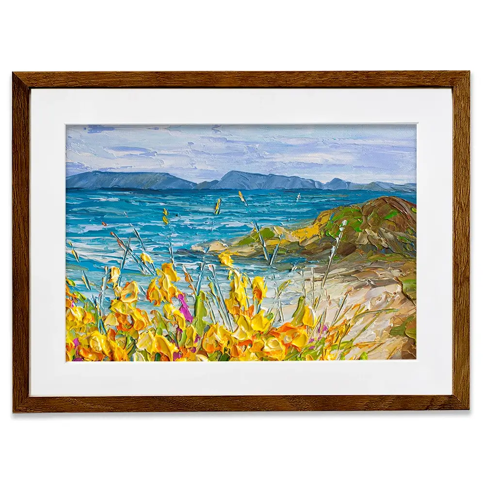 Flowers Beside The Sea Framed Art Print Flowers Beside The Sea Framed Art Print wall art product Olga Tkachyk