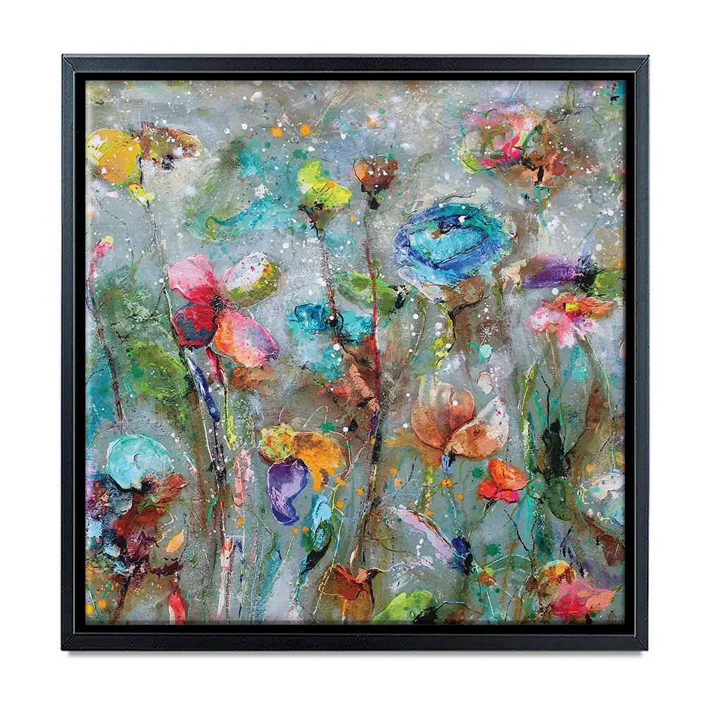 Flowers By Dawn Square Canvas Print Flowers By Dawn Square Canvas Print wall art product Studio Paint-Ing