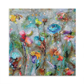 Flowers By Dawn Square Canvas Print Flowers By Dawn Square Canvas Print wall art product Studio Paint-Ing