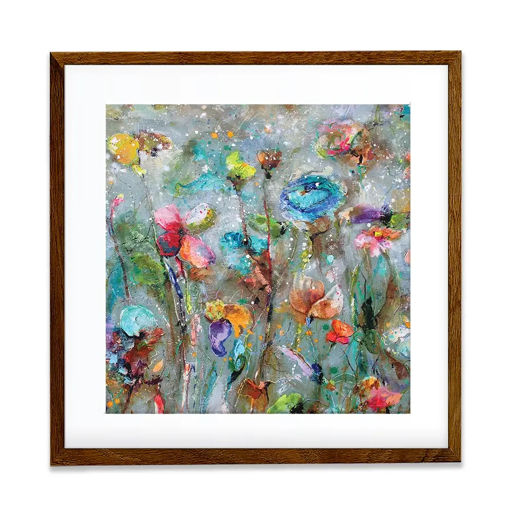 Flowers By Dawn Square Framed Art Print Flowers By Dawn Square Framed Art Print wall art product Studio Paint-Ing