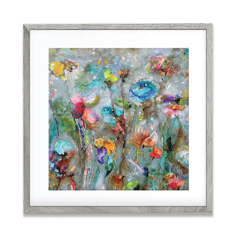 Flowers By Dawn Square Framed Art Print Flowers By Dawn Square Framed Art Print wall art product Studio Paint-Ing