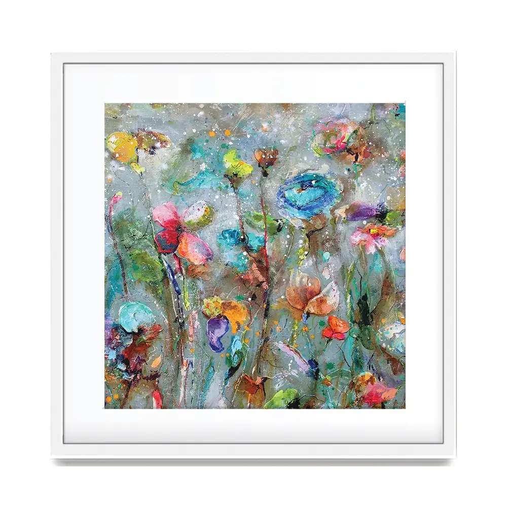 Flowers By Dawn Square Framed Art Print Flowers By Dawn Square Framed Art Print wall art product Studio Paint-Ing