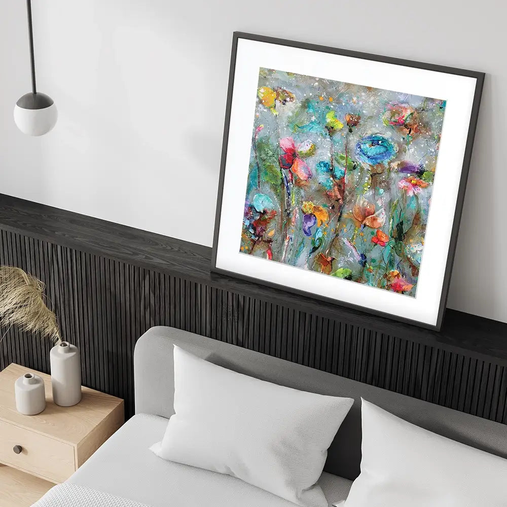 Flowers By Dawn Square Framed Art Print Flowers By Dawn Square Framed Art Print wall art product Studio Paint-Ing